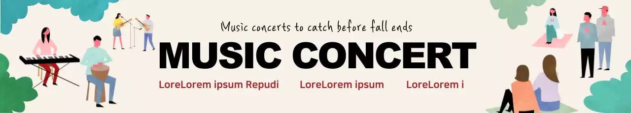 Banner de promoção de música retrô bege