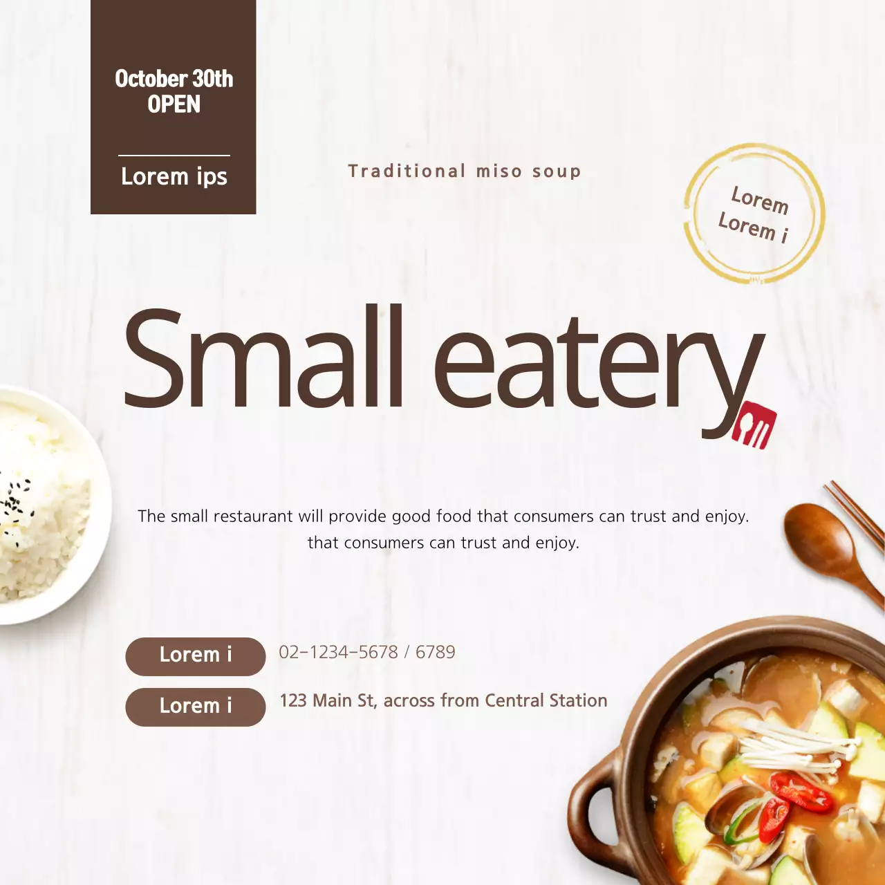 Brown Modern Restaurant Promotion Banner