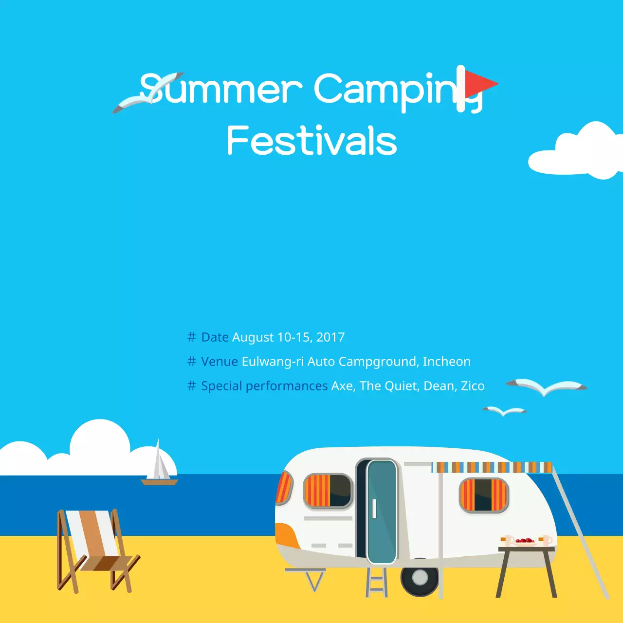 Blue Simple Camping Promotion Banner