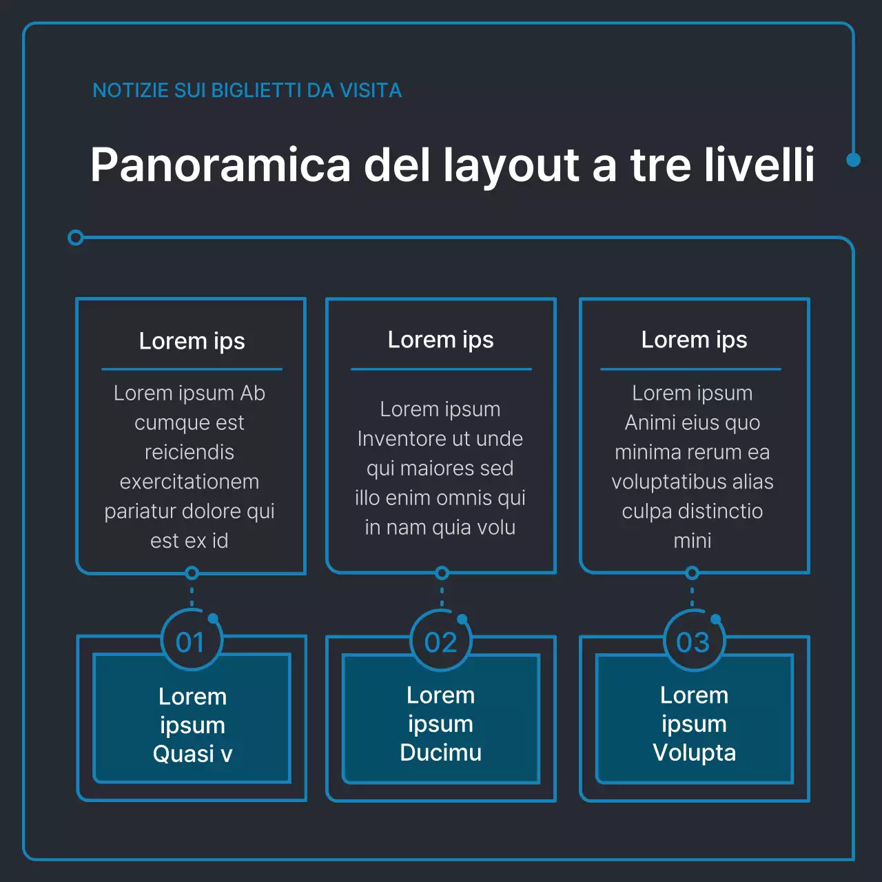 Forme geometriche semplici in nero e blu per il business