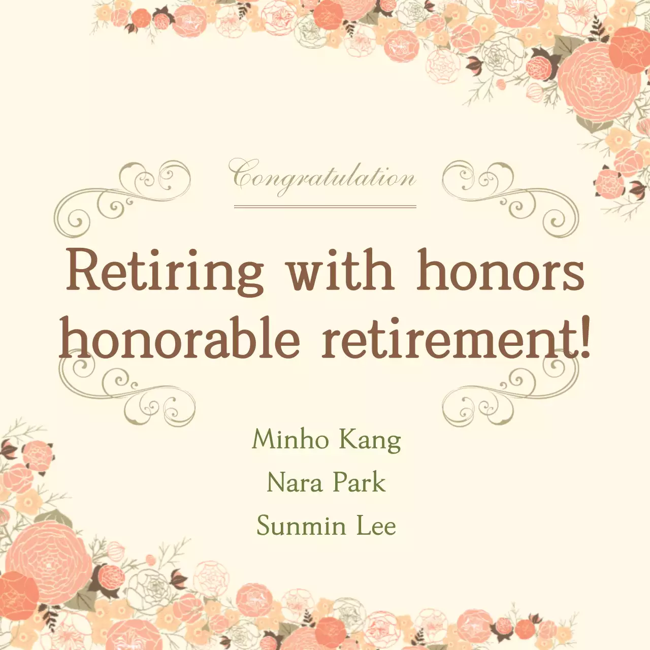 Beige Floral Retirement Invitation Banner