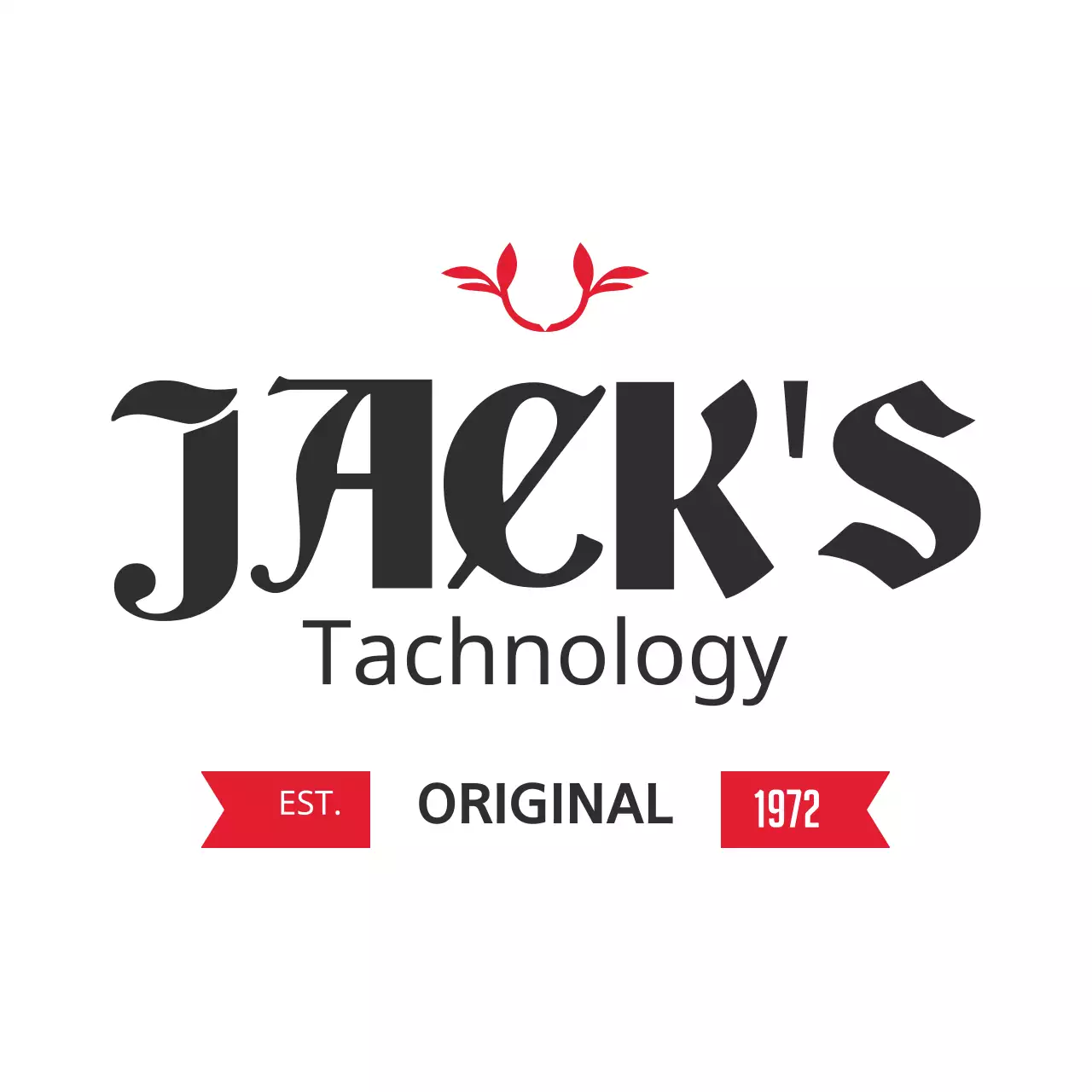 Red Vintage Technology Logo