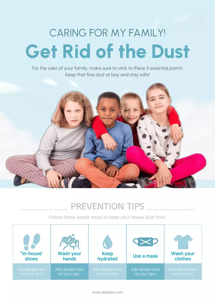 Blue Simple Family Guide Poster