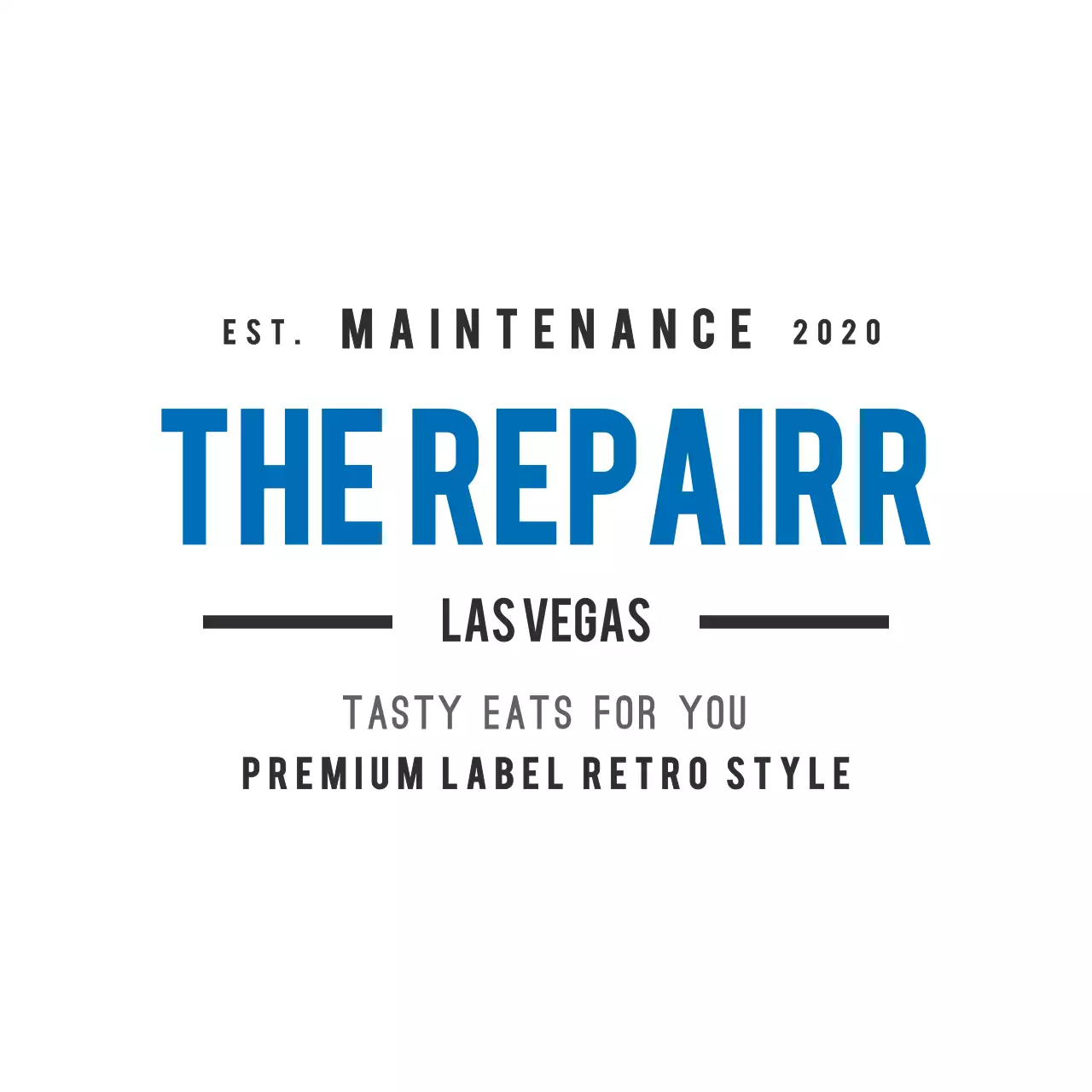 Blue Retro Restaurant Advertisement Logo