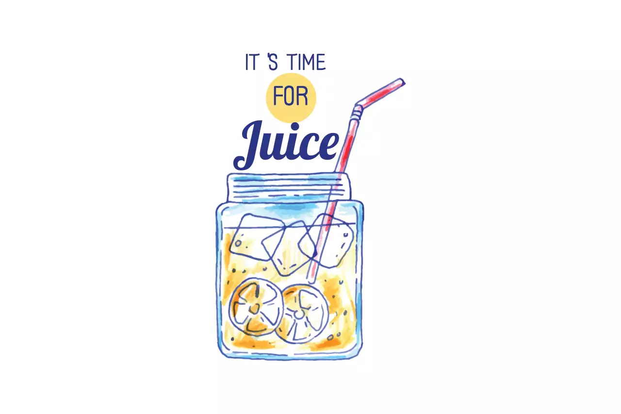 Banner de propaganda de suco mínimo azul