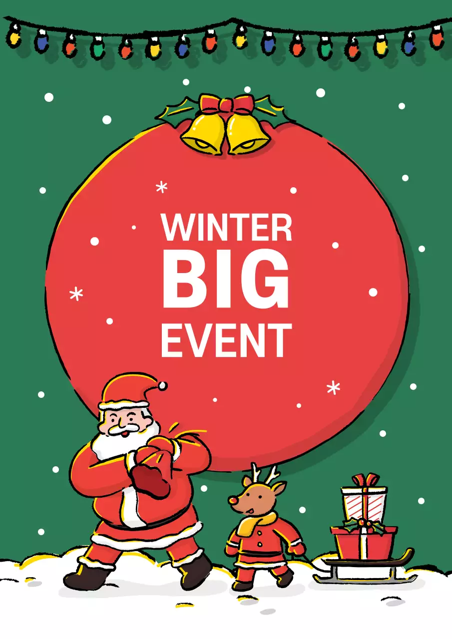 Green Festive Winter Event Poster