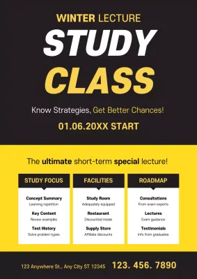 Yellow Modern Study Lecture Invitation Poster