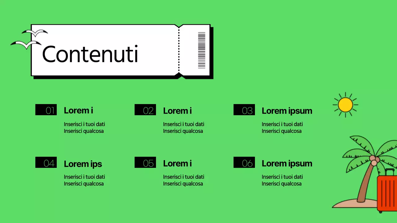 Tema di viaggio verde e blu