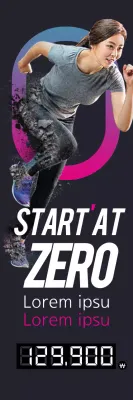 Banner de promoção de fitness moderno preto