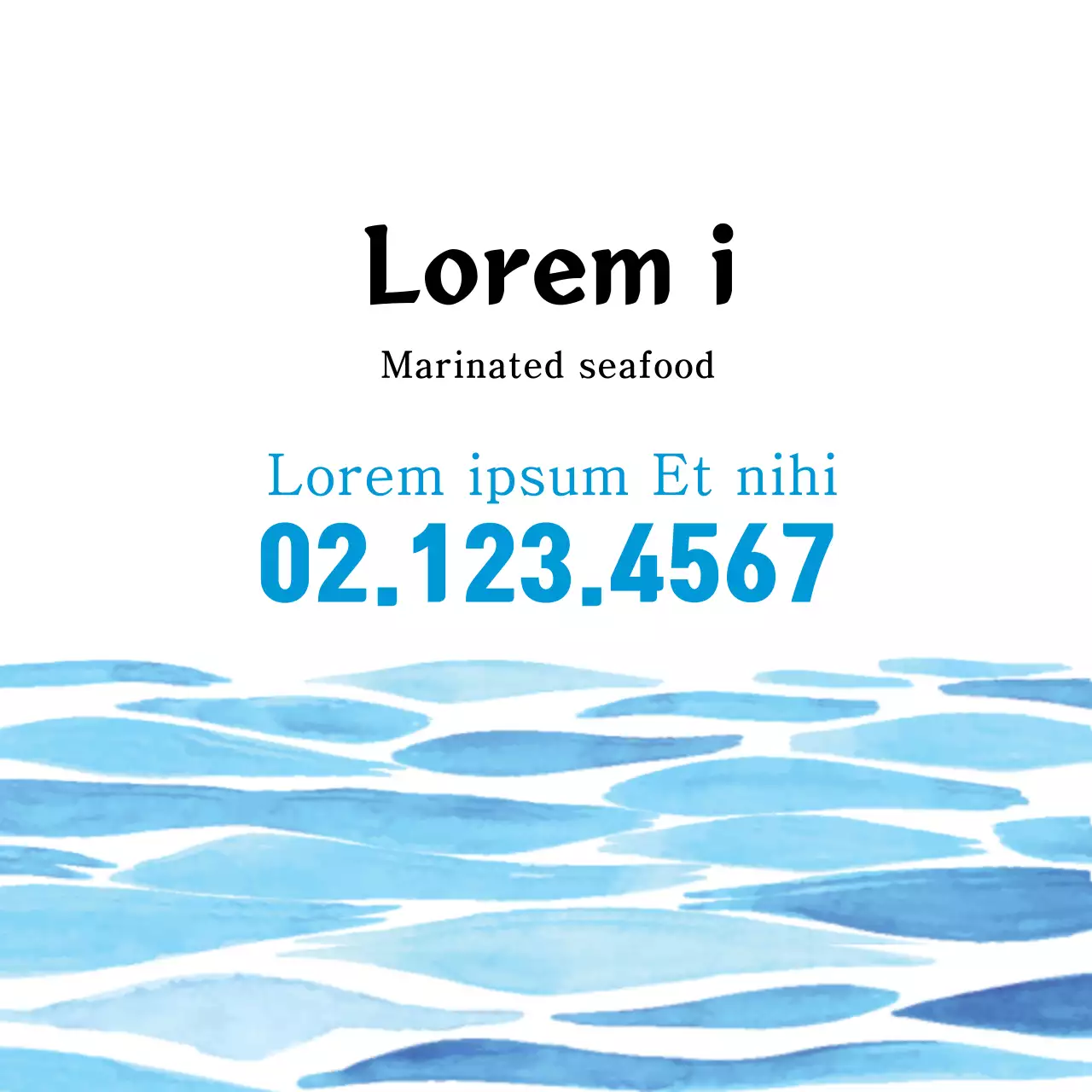 Màu xanh minh họa màu nước hải sản muối món ăn phụ cửa hàng