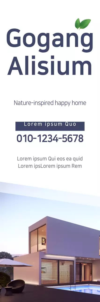 Banner de promoção de casa moderna branca