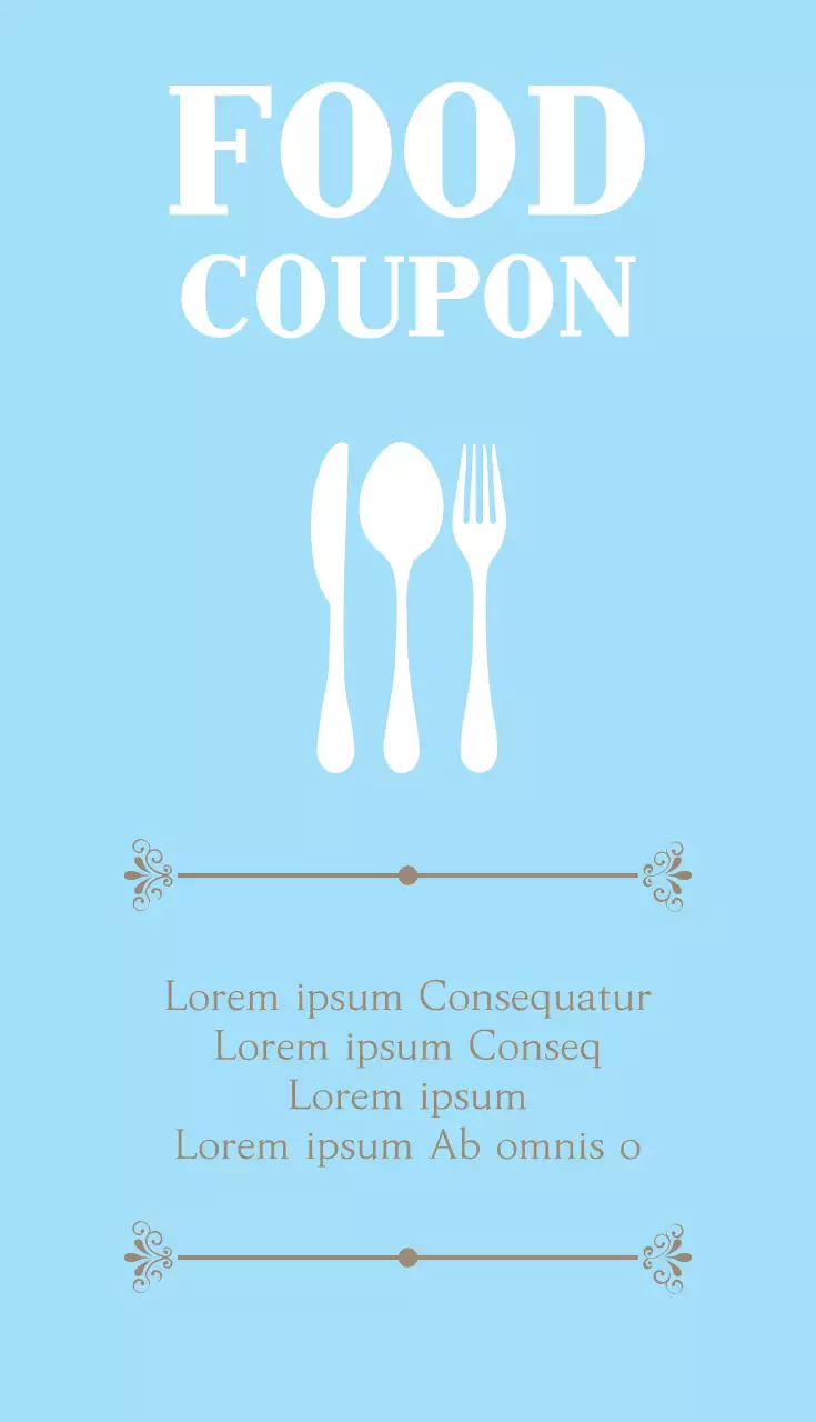 Cartão de visita com cupom de comida floral azul