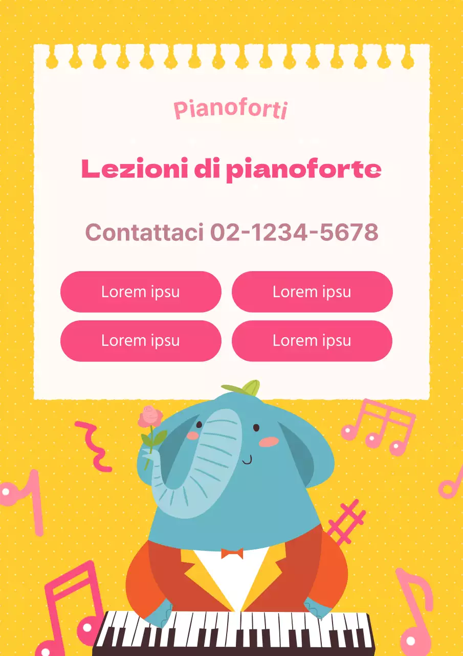 Promuovere lezioni di pianoforte in giallo