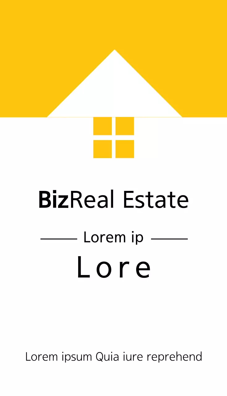Cartão de visita imobiliário moderno amarelo