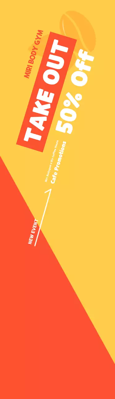 Spanduk acara promosi kafe gym yang cerah dan ceria