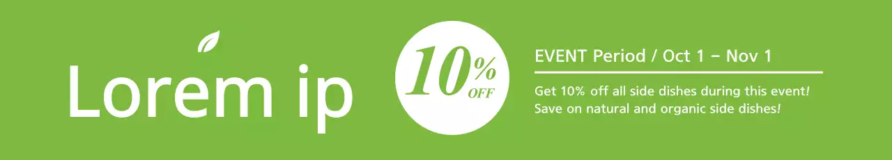 Banner de promoção de alimentos limpos e verdes