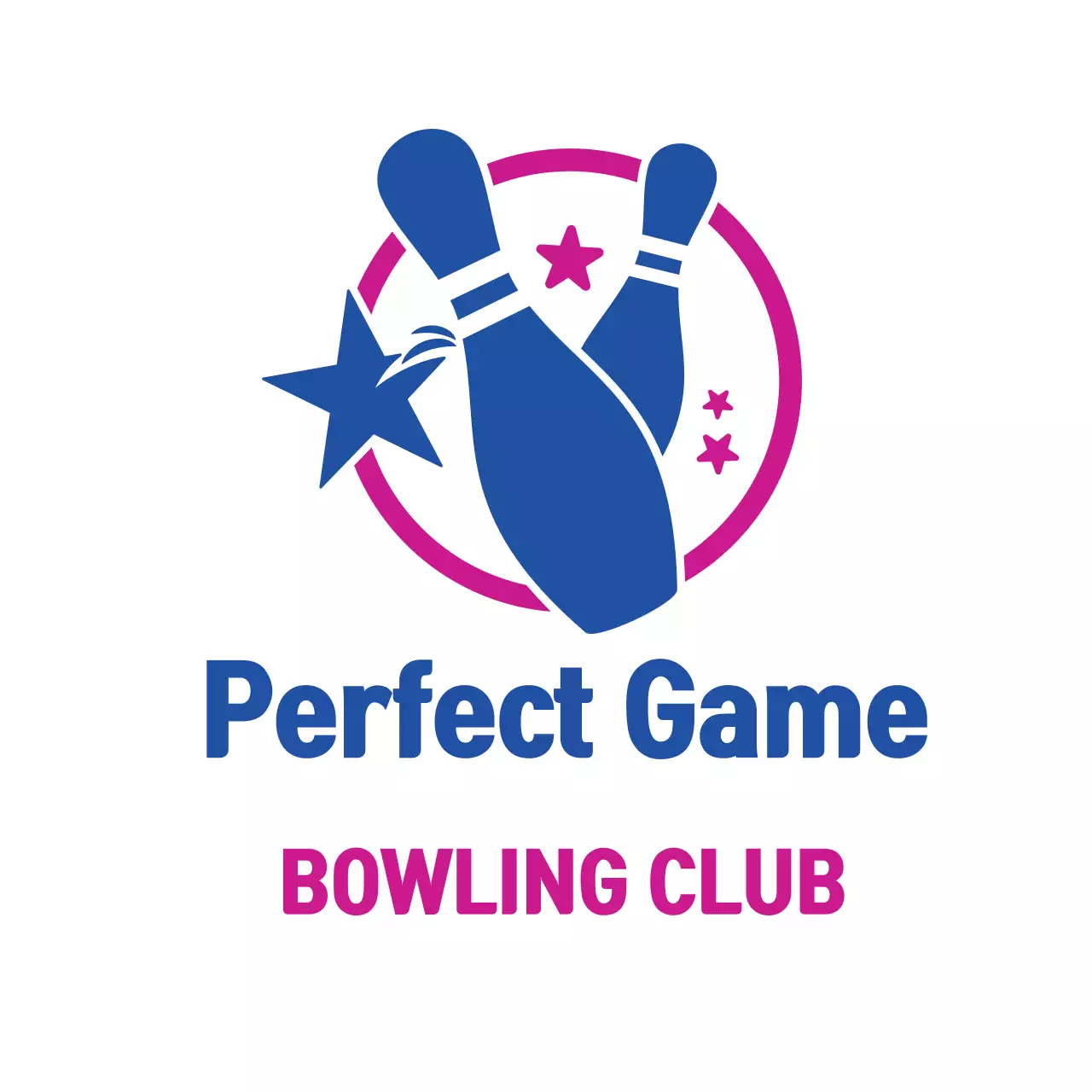 Logo quảng cáo Bowling xanh cổ điển
