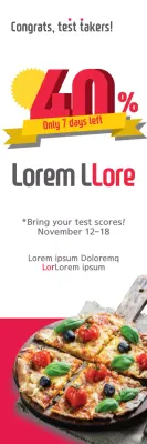 Banner de promoção de desconto moderno amarelo