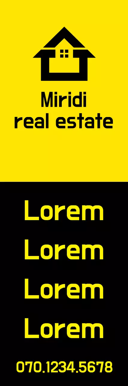 Banner de anúncio imobiliário moderno amarelo