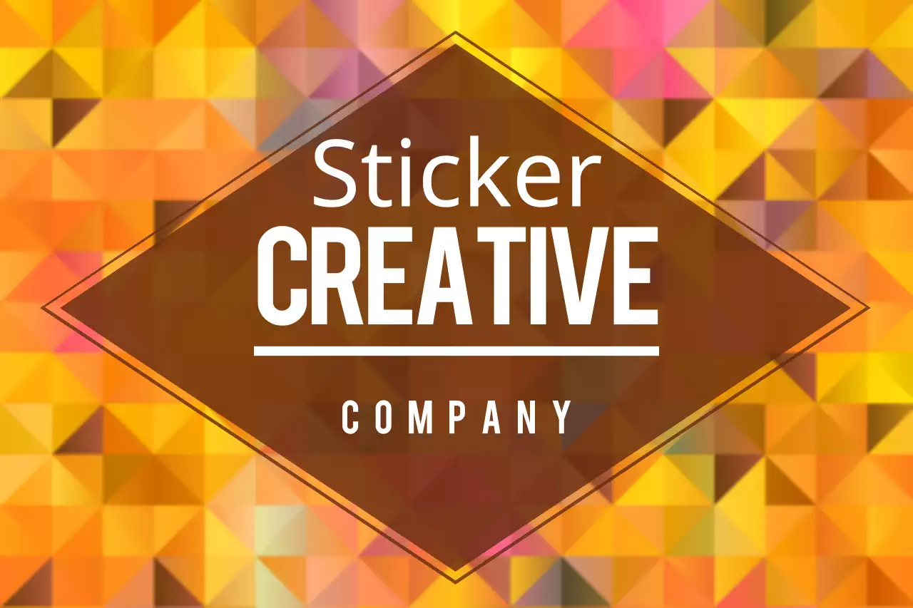 Orange Geometric Sticker Advertisement Banner