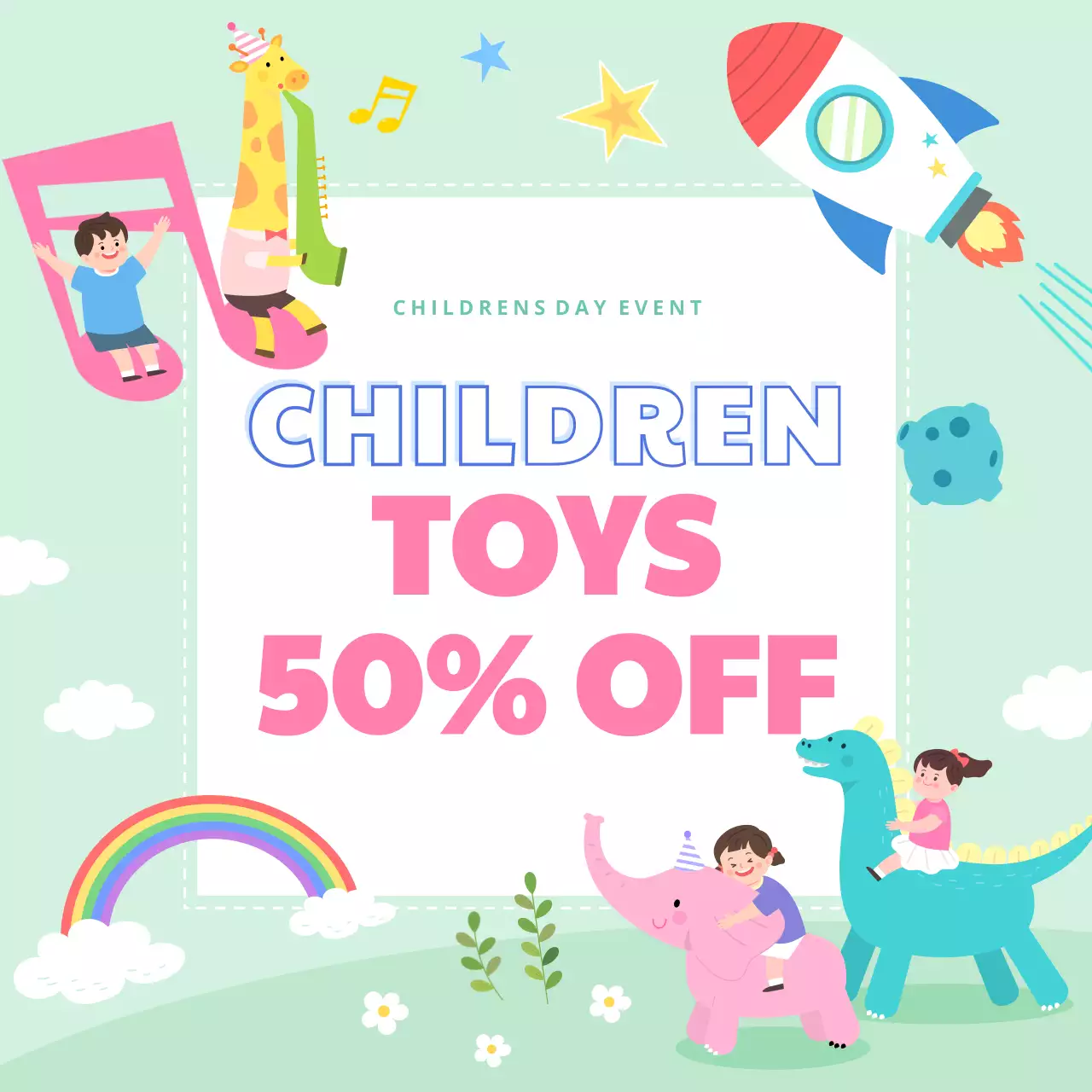 Pink Playful Children Promotion Instagram Post
