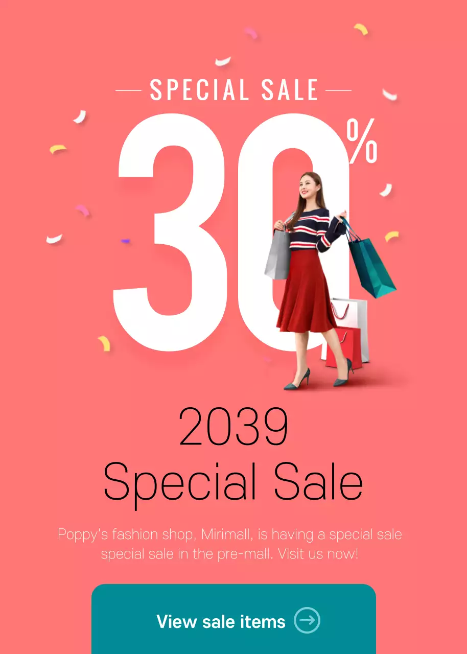 Poster Promosi Penjualan Coral Trendy