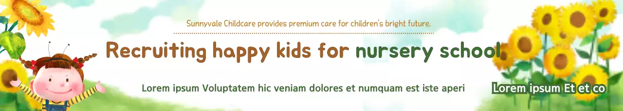 Banner de recrutamento de creche verde simples