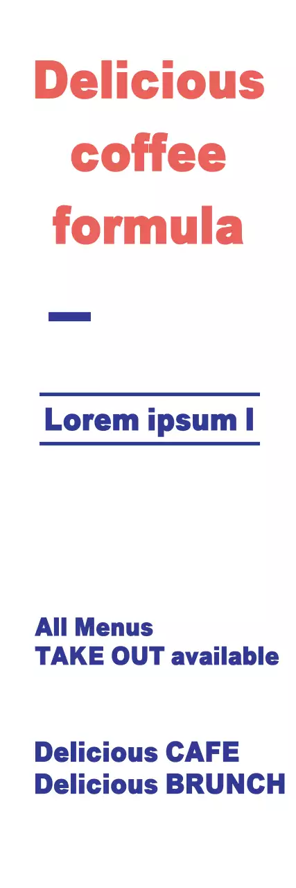 Banner de menu de café minimalista coral