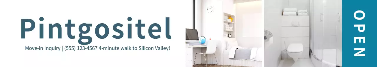 Banner de anúncio de residência moderna branca