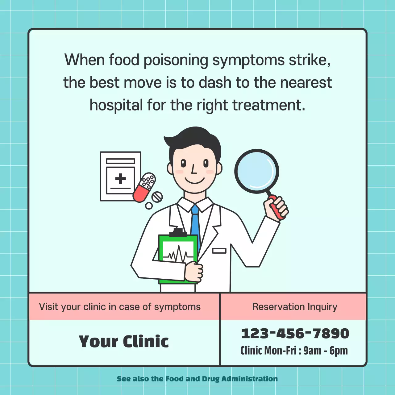 Blue Minimal Food Poisoning Guide Instagram Carousel