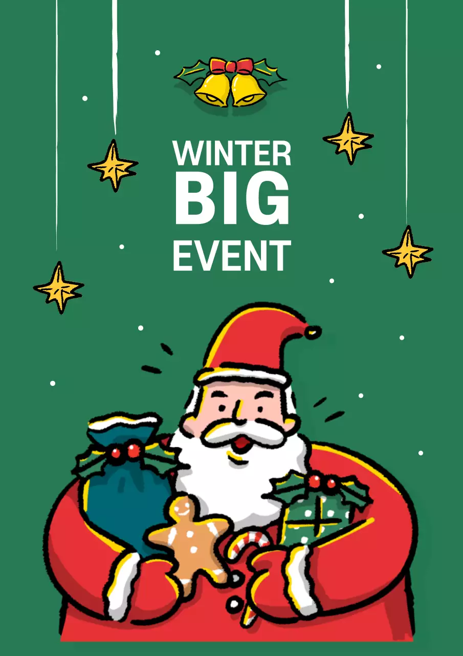 Green Festive Winter Event Poster