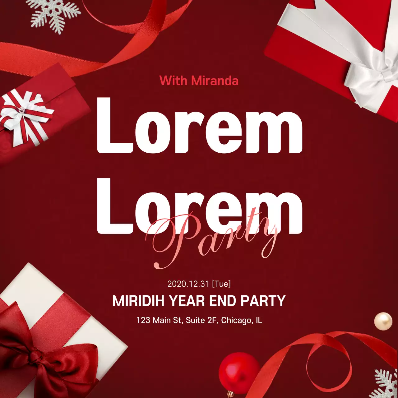 Red Festive Party Invitation Banner