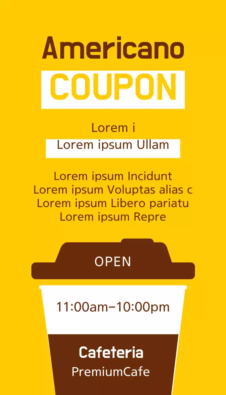 Yellow Simple Coffee Promotion Business Card