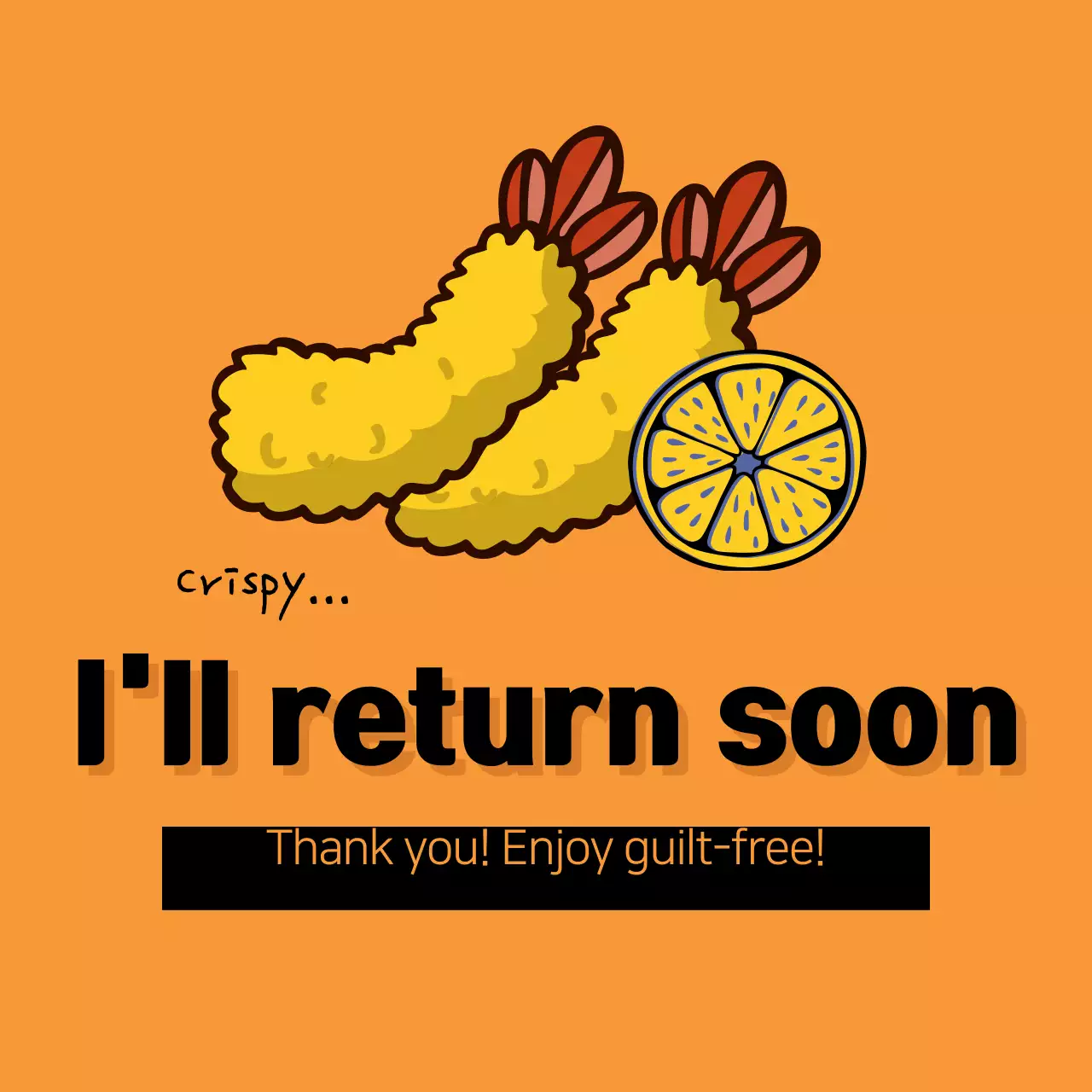 Orange Retro Food Announcement Banner