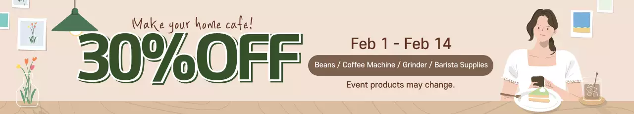 green beige illustration modern interior home cafe event promotion