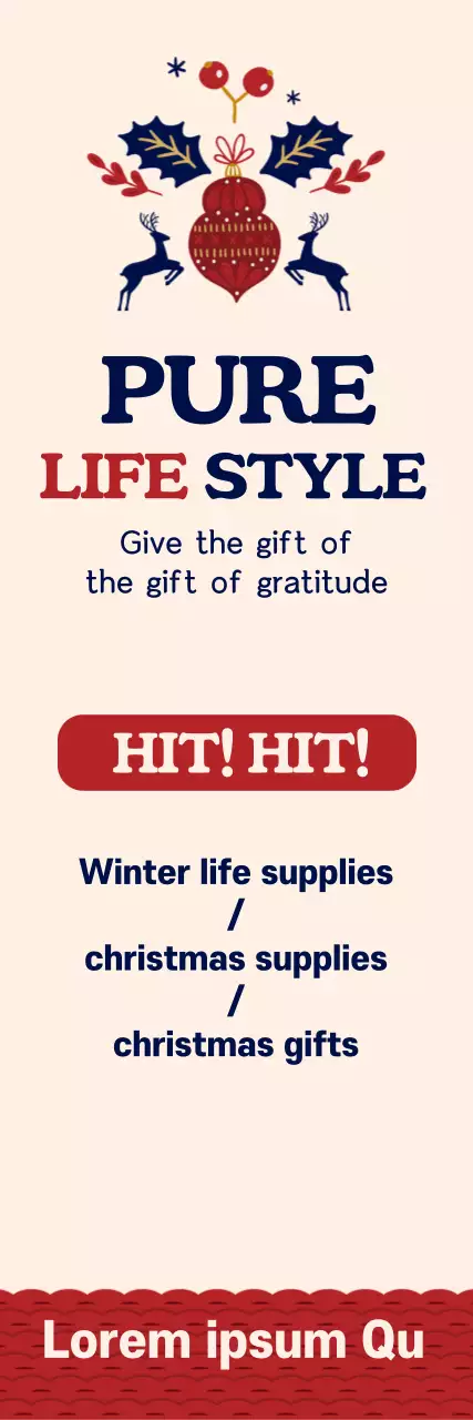 Banner de promoção de Natal vintage bege