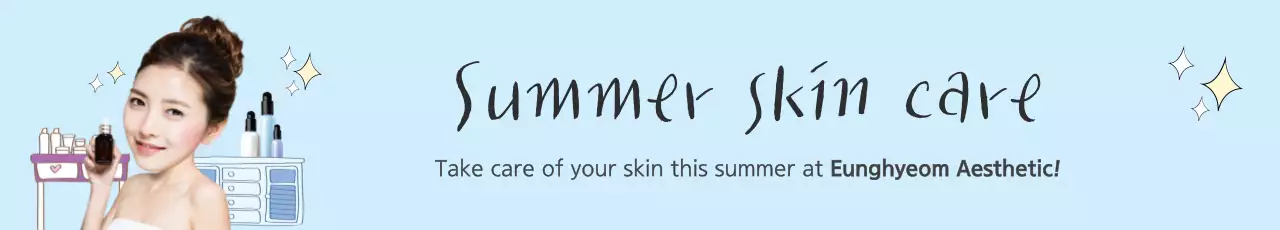 Banner promocional de cuidados com a pele minimalista azul