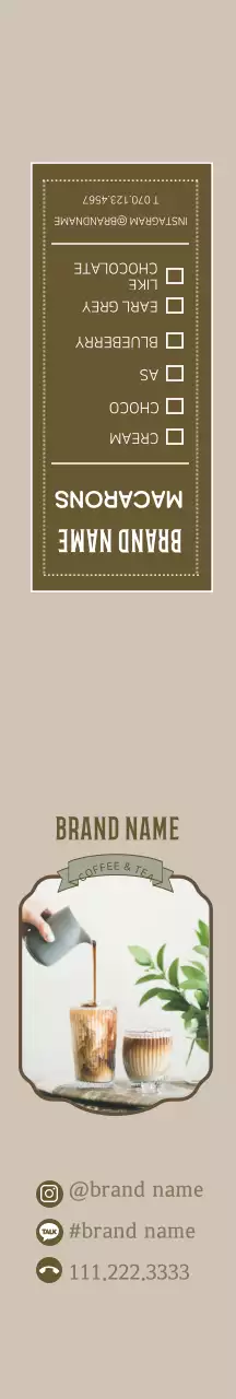 Label Kafe Bingkai Bersih Coklat