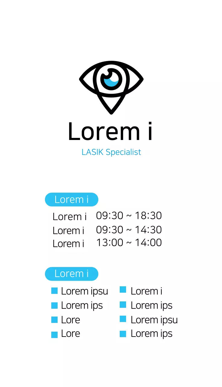 Danh thiếp Phòng khám mắt tối giản màu trắng