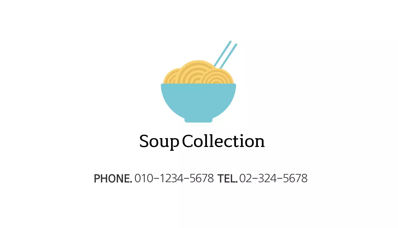 Kartu Nama Promosi Mie Minimal Teal