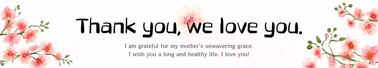 Chúc mừng sinh nhật cha mẹ phong cách thư pháp với hoa màu nước đỏ