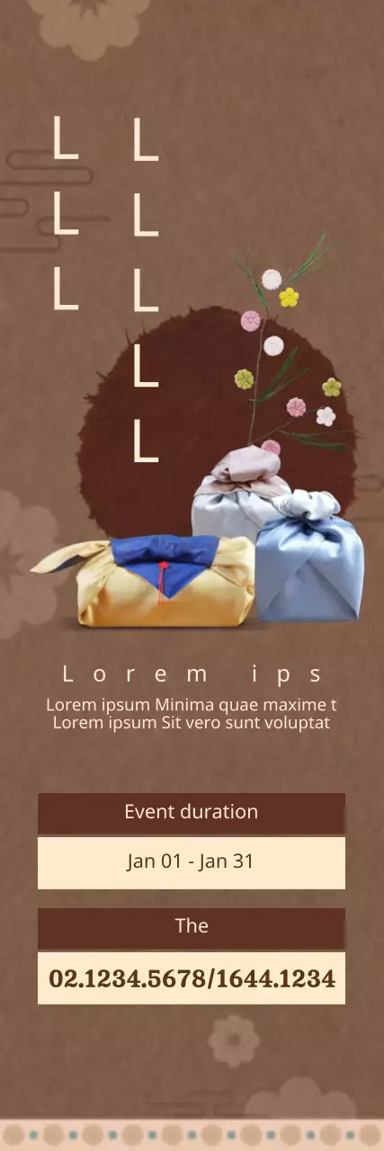 Banner de anúncio de evento tradicional marrom