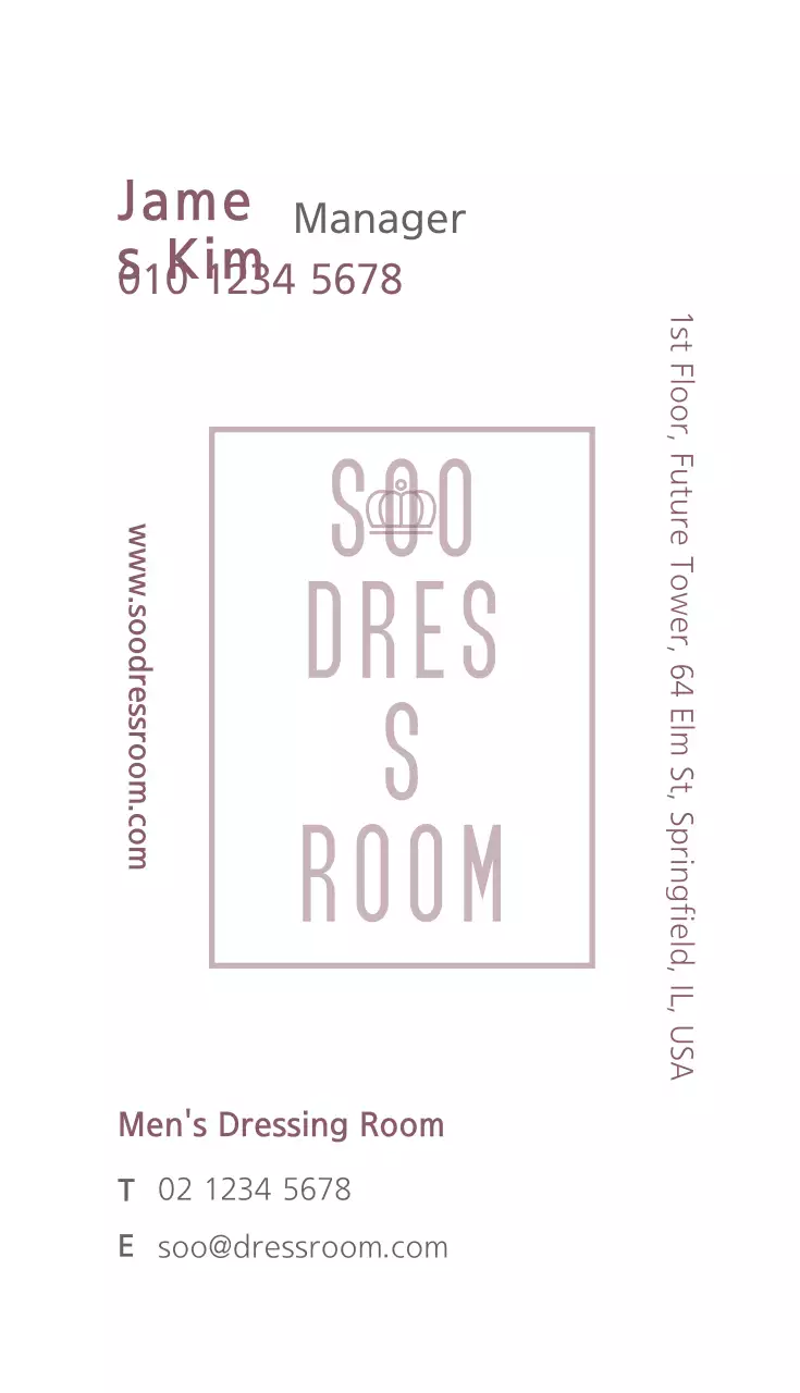 Danh thiếp phòng thay đồ thanh lịch màu hồng