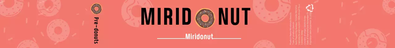 Kemasan makanan donat pola ilustrasi merah muda