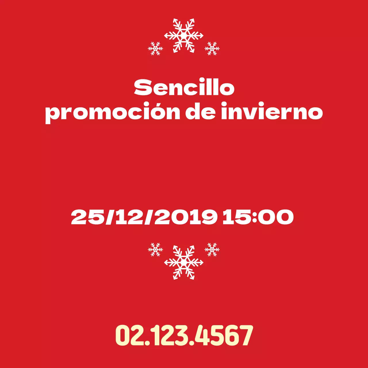 Sencillo cuadrado promocional rojo de invierno