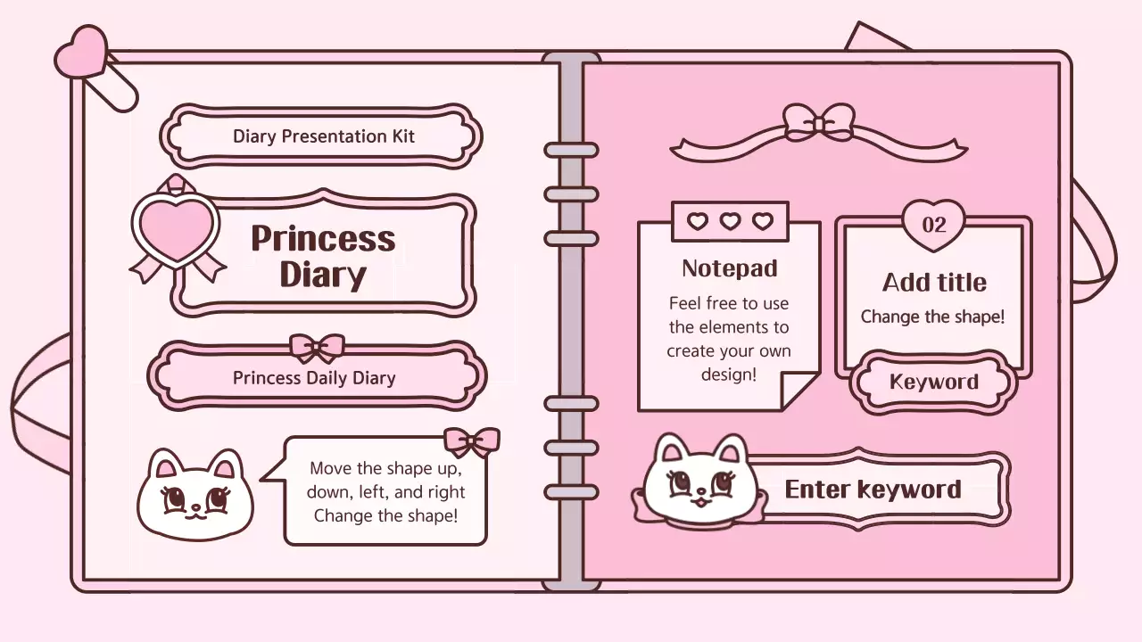 Pink Cute Diary Planner Presentation