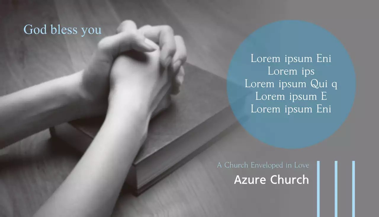 Cartão de visita de convite de igreja simples cinza