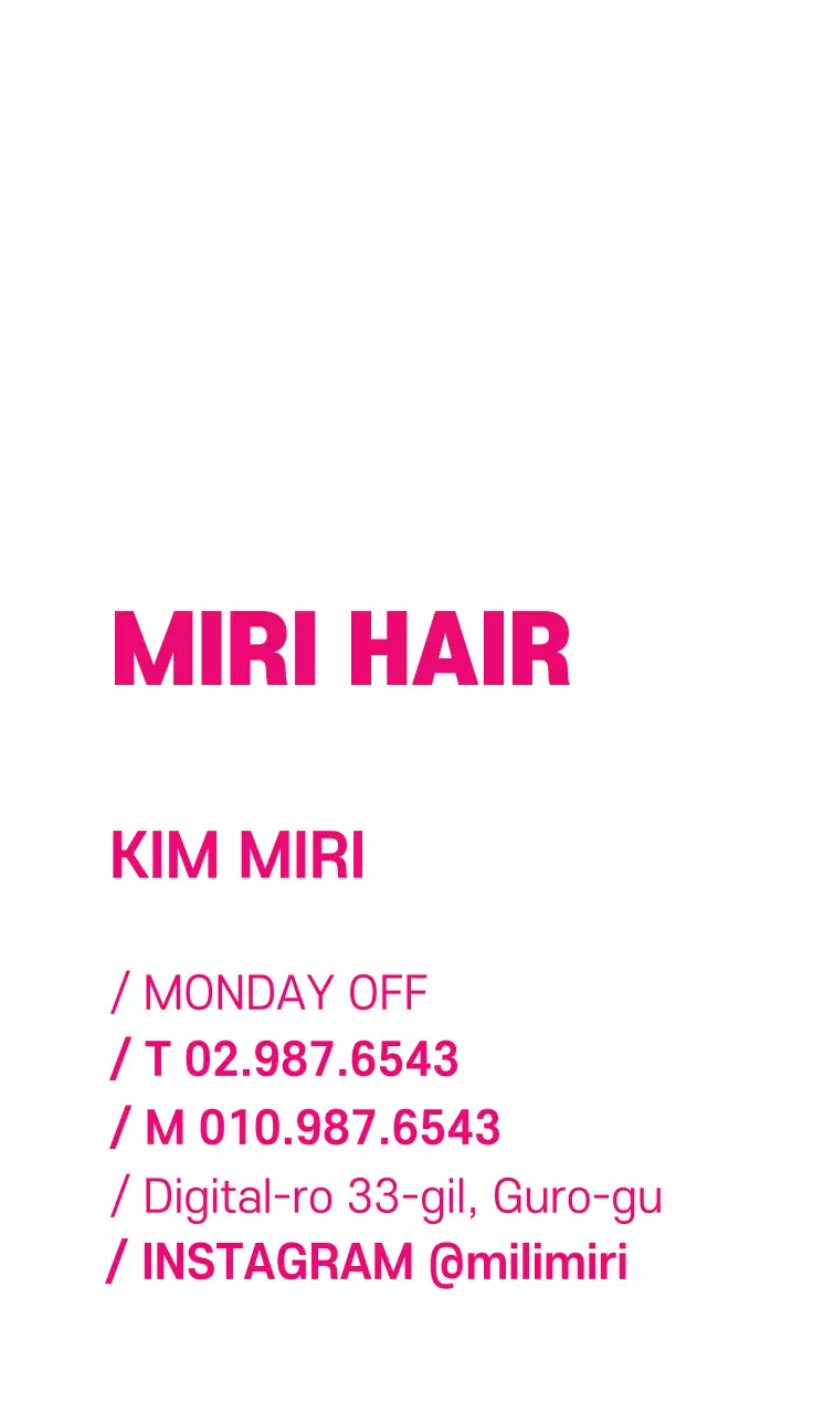 Cartão de visita de propaganda de cabelo minimalista rosa