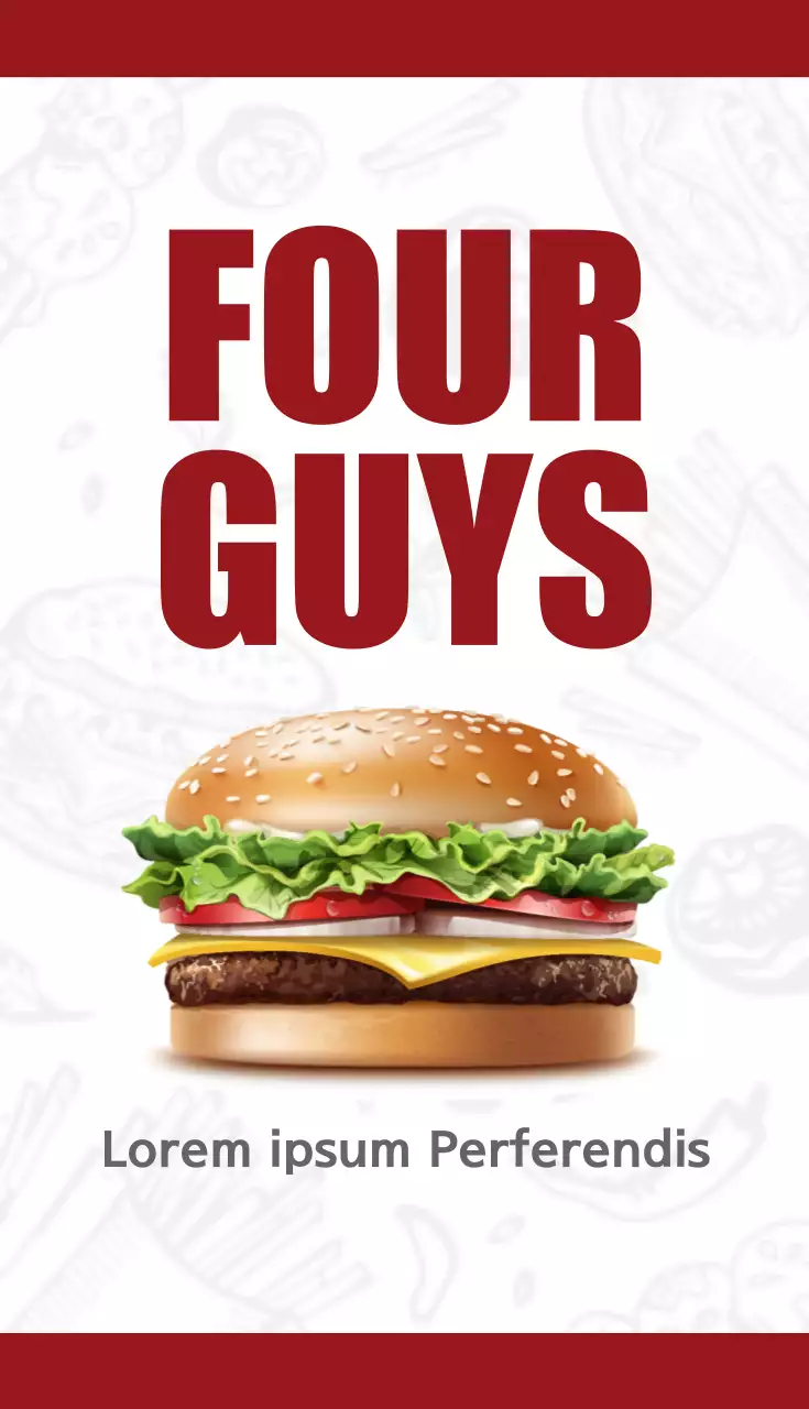 Kartu Nama Promosi Burger Modern Merah