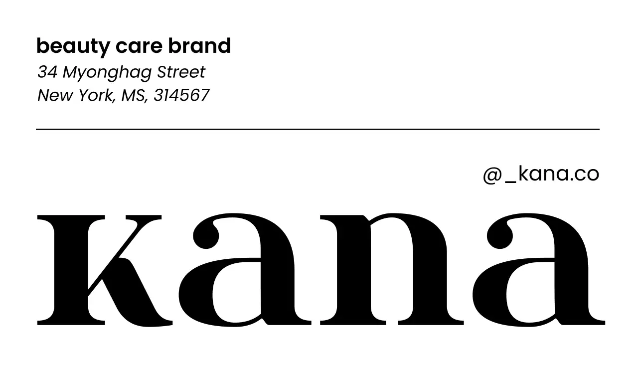 Kartu Nama Kecantikan Minimalis Hitam